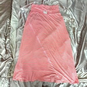 Nadine west Azules, high waisted,  pink and white maxi skirt